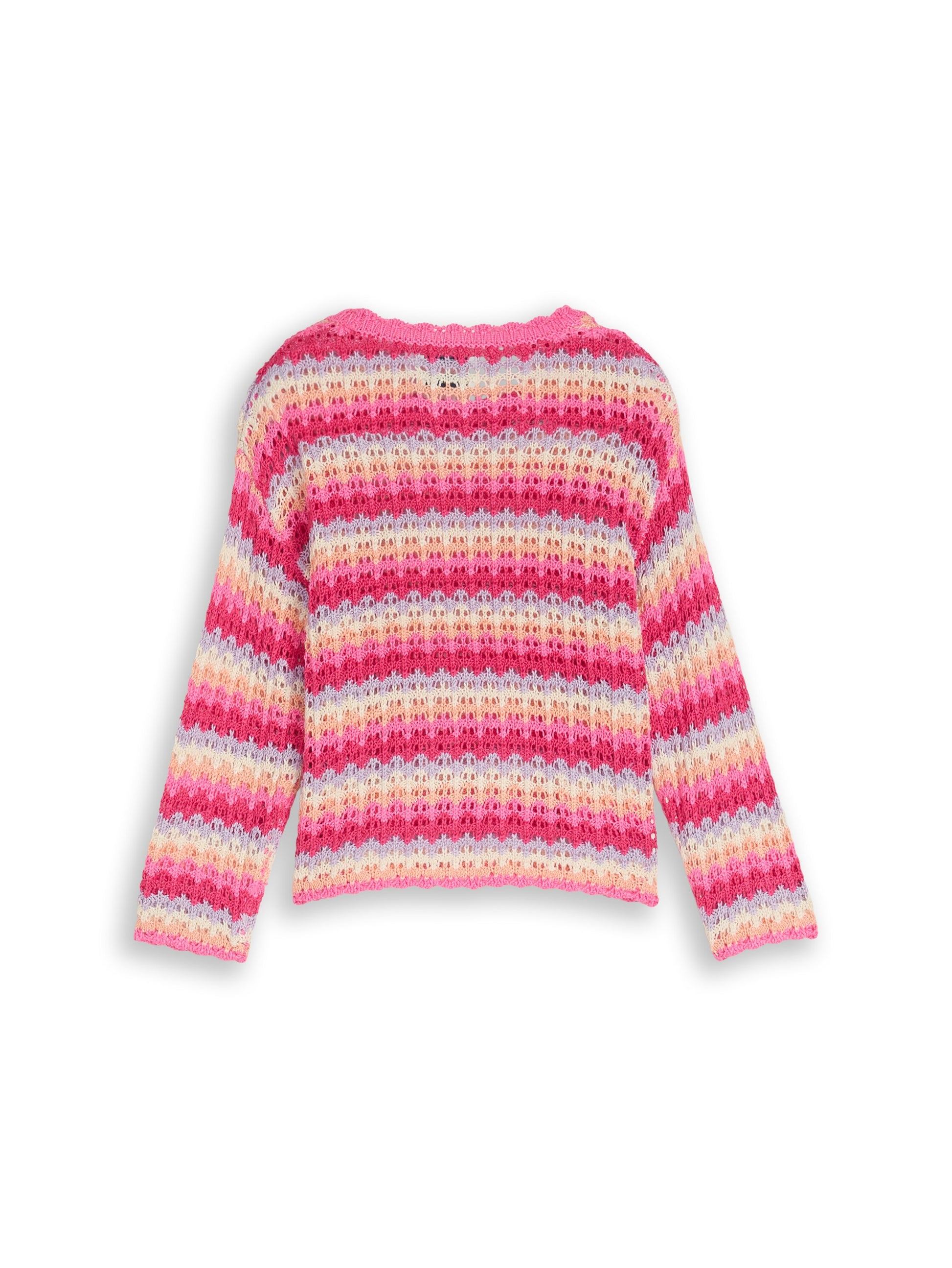 Tom Tailor Mädchen Strickpullover bunt gestreift in Pink
