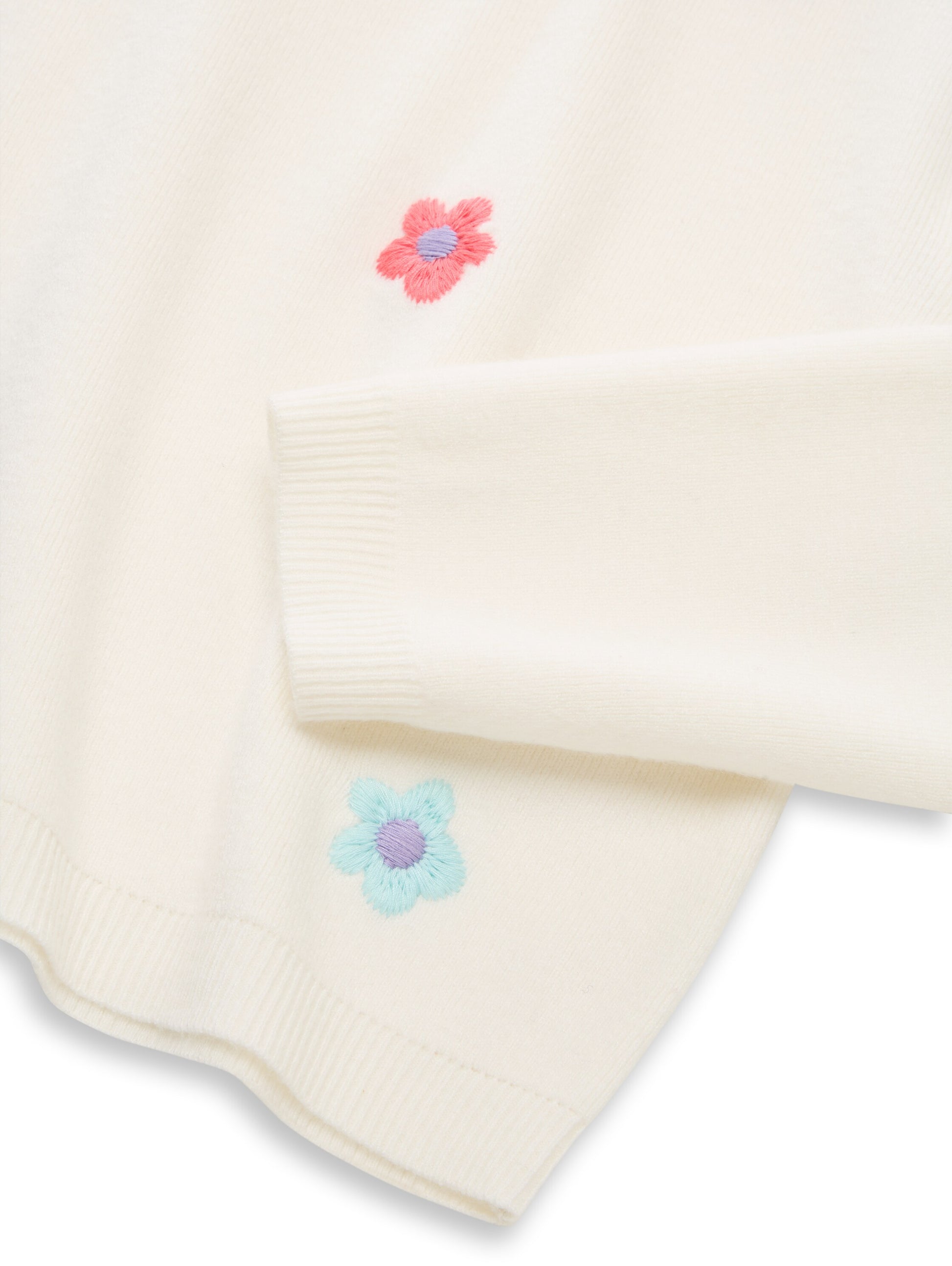 Tom Tailor Kids Sweatshirt mit Blumen-Stickerei in Creme