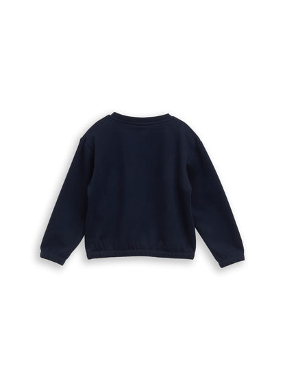 Tom Tailor Kids Sweatshirt mit Wendepailletten-Blumen in Dunkelblau
