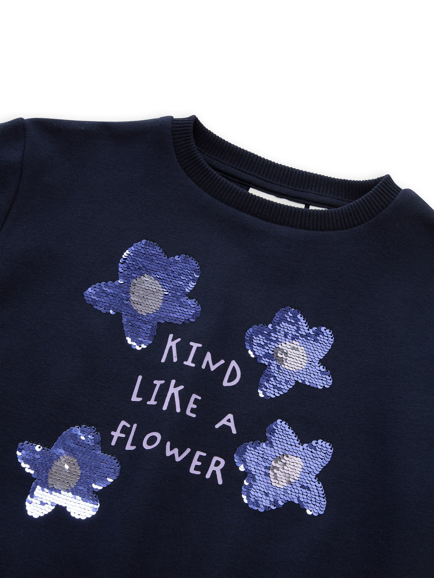 Tom Tailor Kids Sweatshirt mit Wendepailletten-Blumen in Dunkelblau