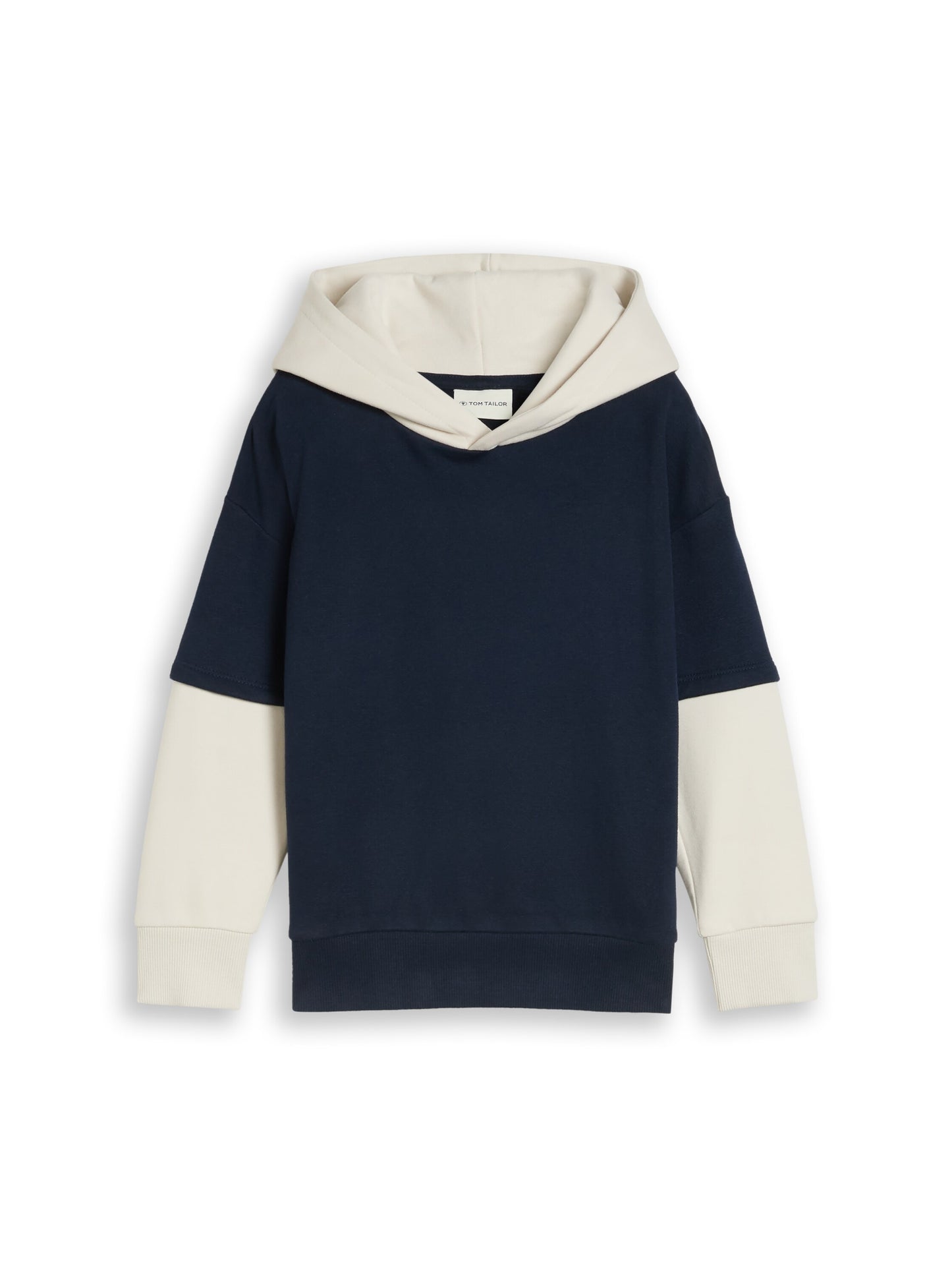 Tom Tailor Kids Hoodie mit Print in Dunkelblau & Creme