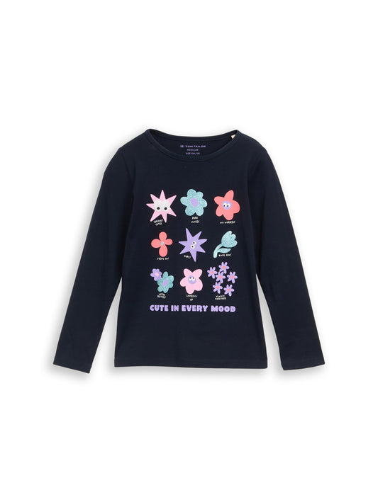 Tom Tailor Kids Langarmshirt Dunkelblau mit Blumenprint