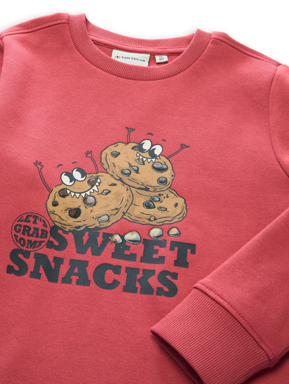 Tom Tailor Kids Sweatshirt mit Cookie-Print in Rot