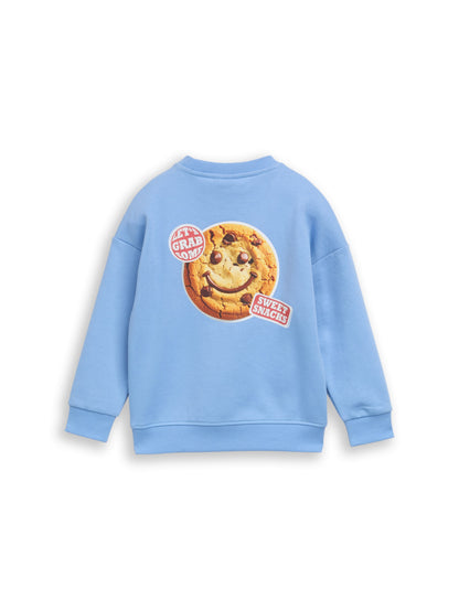 Tom Tailor Kids Sweatshirt Hellblau mit Snack-Rückenprint & Brustprint