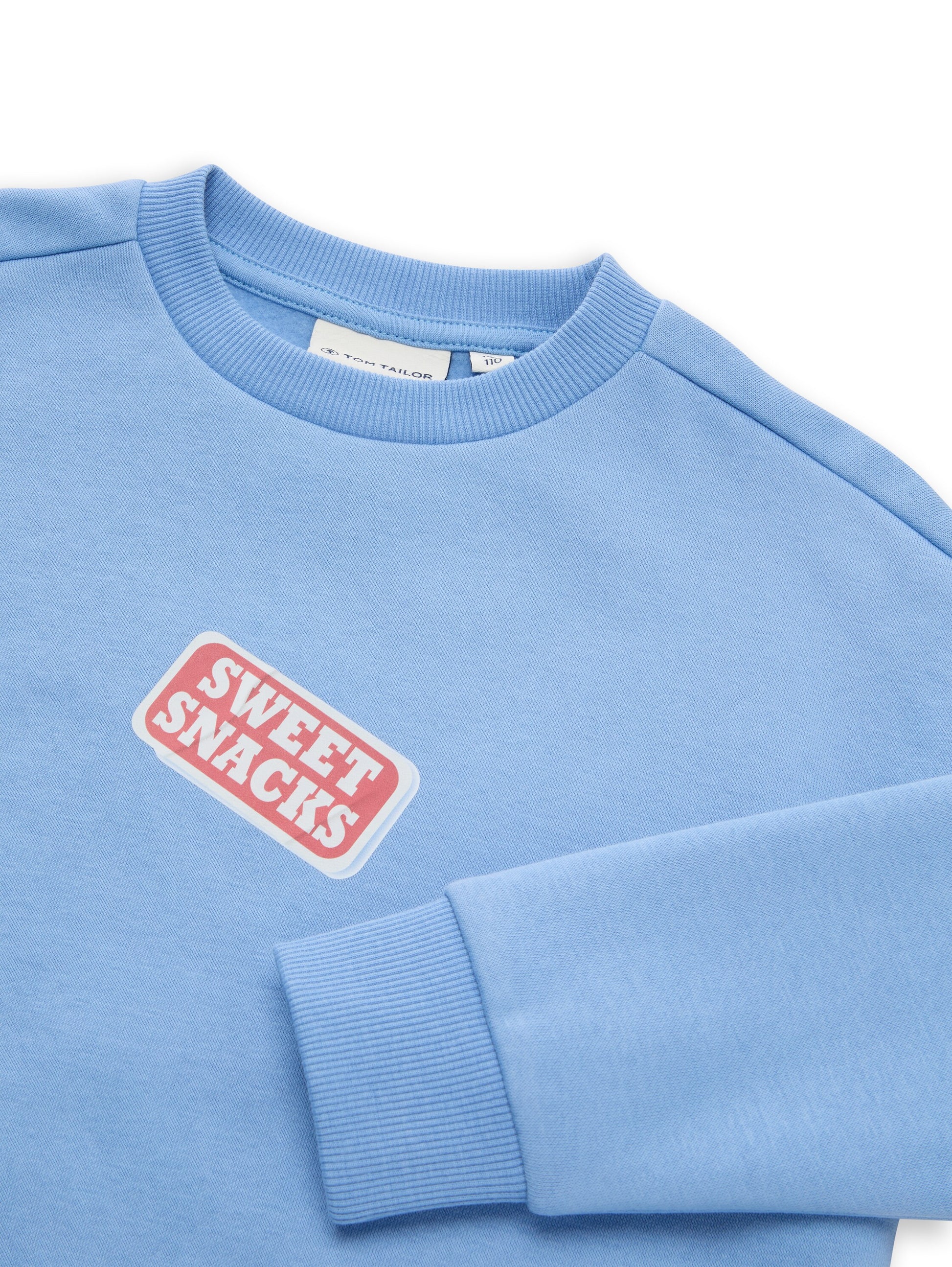 Tom Tailor Kids Sweatshirt Hellblau mit Snack-Rückenprint & Brustprint
