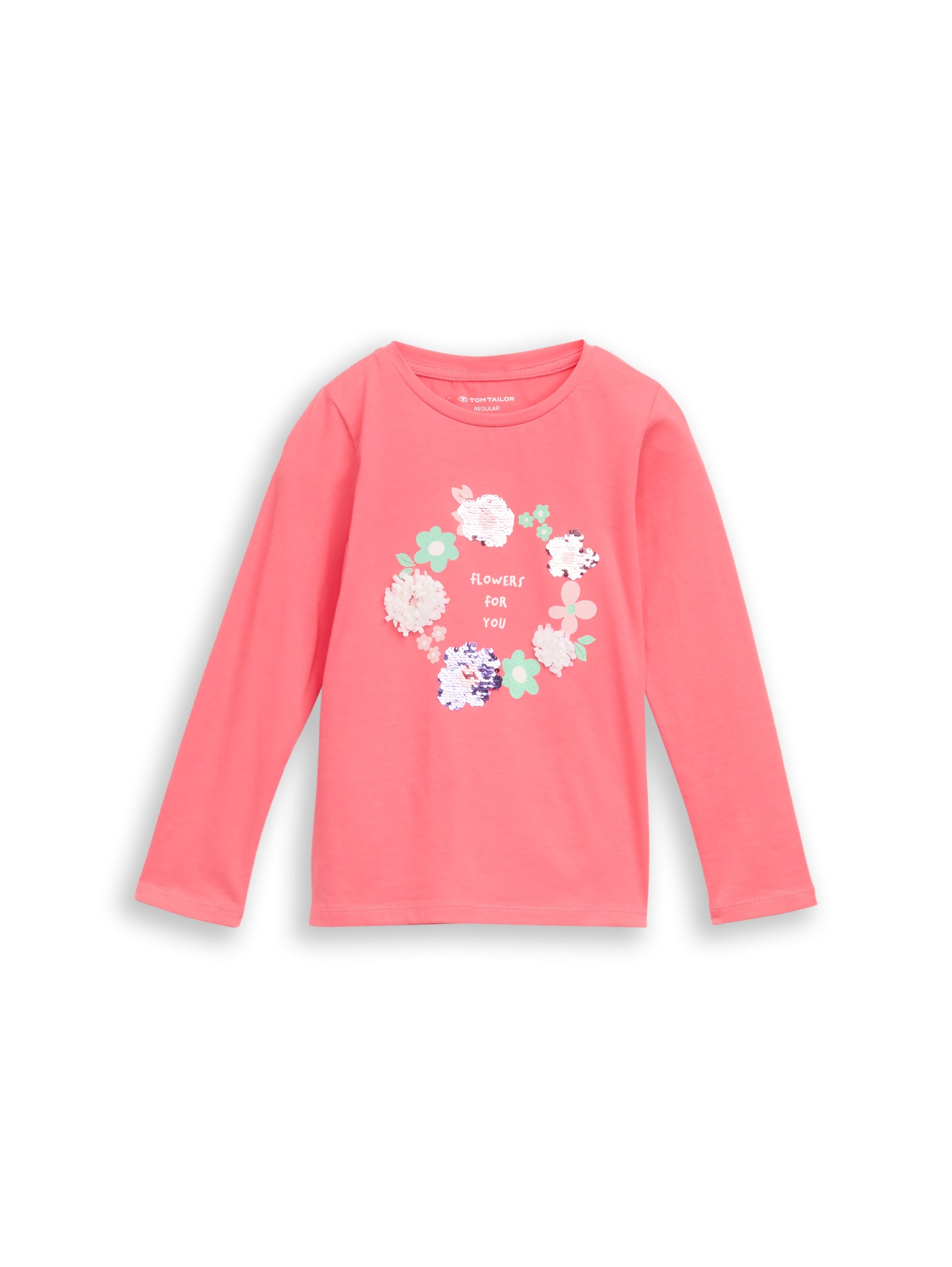 Tom Tailor Kids Langarmshirt Koralle mit Blumenherz-Print