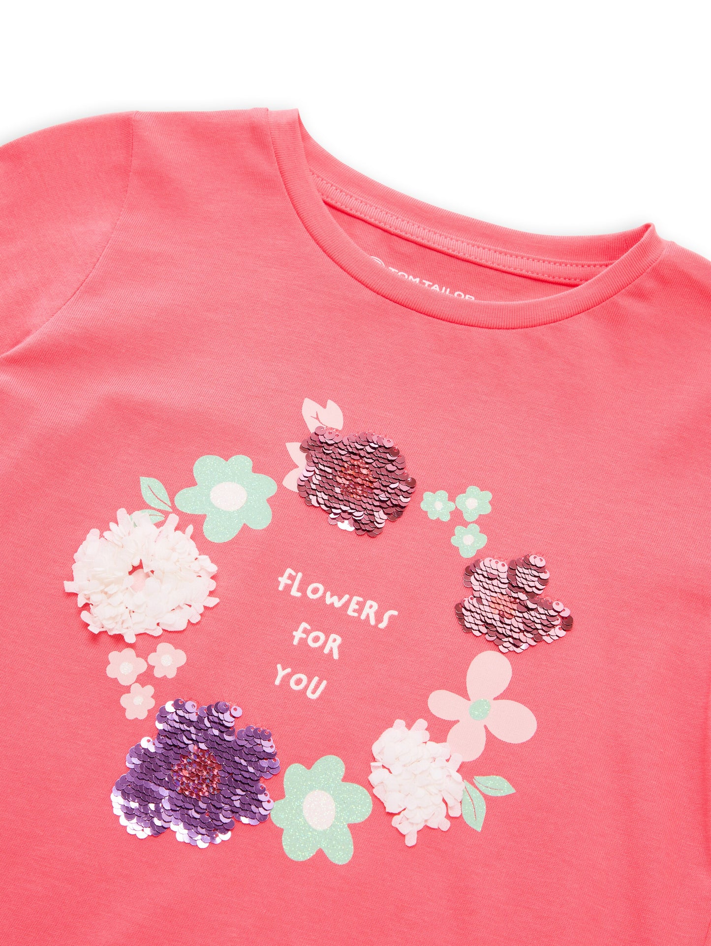 Tom Tailor Kids Langarmshirt Koralle mit Blumenherz-Print