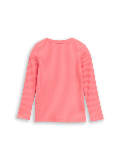 Tom Tailor Kids Langarmshirt Rippstruktur Koralle