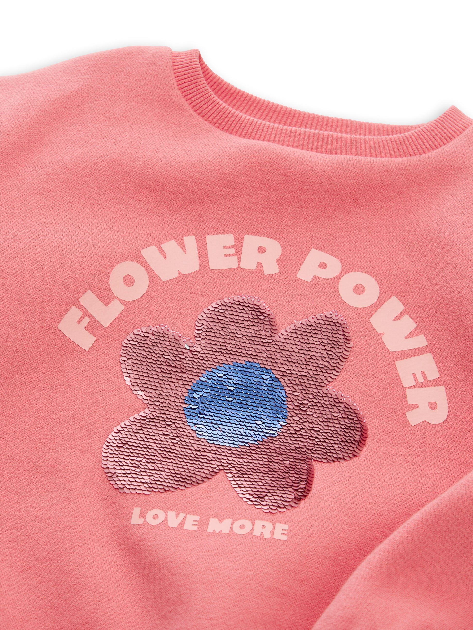 Tom Tailor Kids Sweatshirt mit Blumenmotiv & Wendepailletten in Koralle