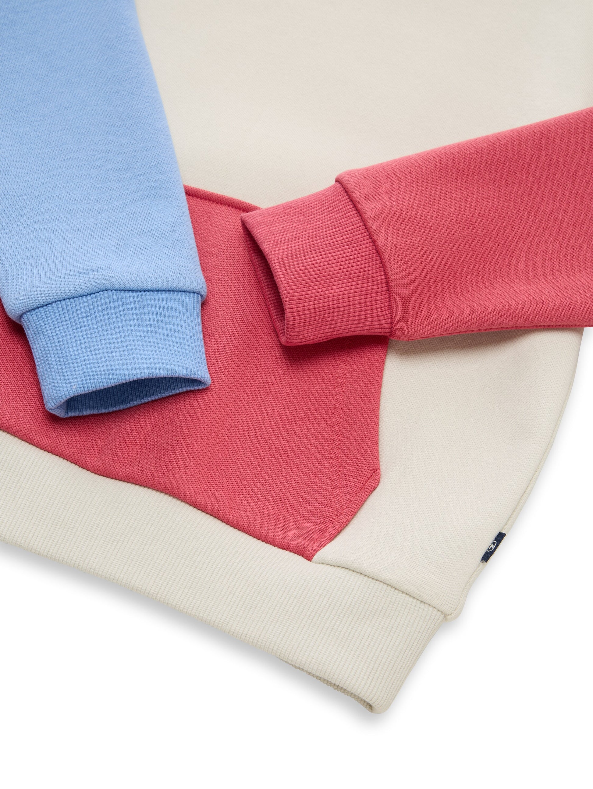 Tom Tailor Kids Colourblock Sweatshirt Creme mit Rot & Hellblau