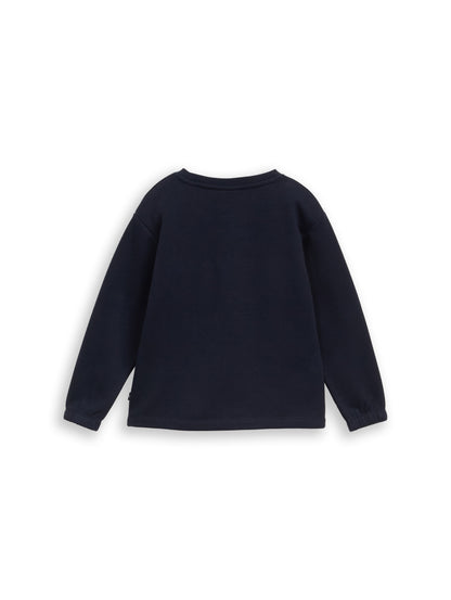 Tom Tailor Mädchen Pullover mit Stickerei in Dunkelblau