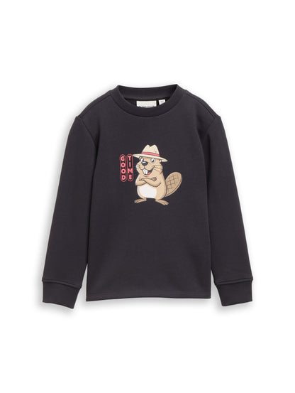 Tom Tailor Jungen Sweatshirt mit Print in Anthrazit
