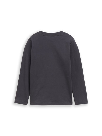 Tom Tailor Jungen Langarmshirt mit Print in Anthrazit