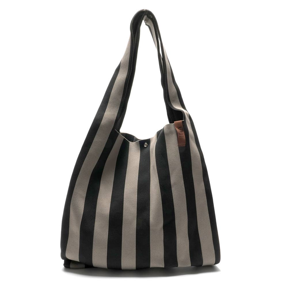 LOT83 Shopper Lois 22 Schwarz Grau gestreift