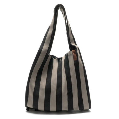 LOT83 Shopper Lois 22 Schwarz Grau gestreift