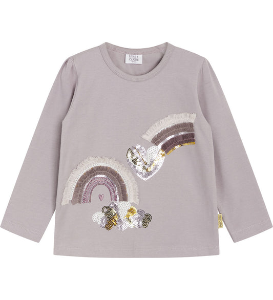 Hust & Claire Alma Langarmshirt – Regenbogen Print in Lila