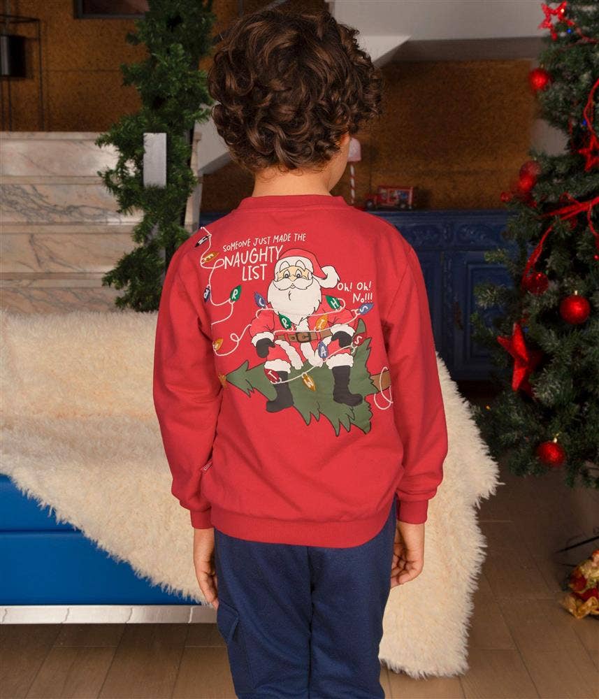 Weihnachtssweatshirt - Leuchtet im Dunkeln: Rot / 6A