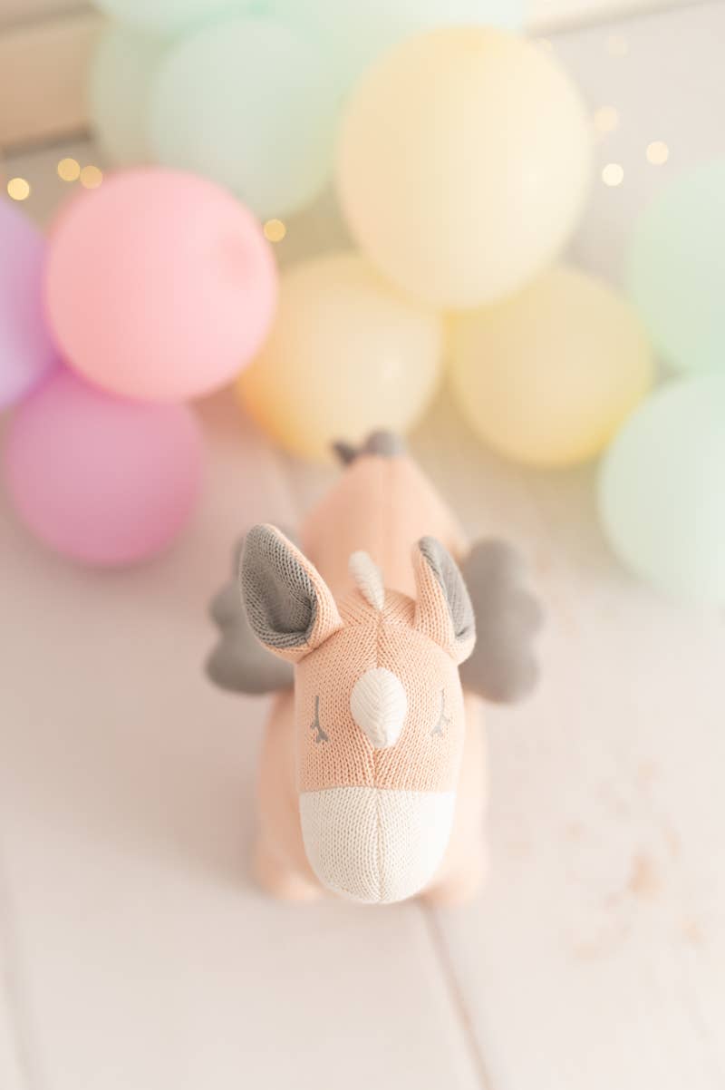 Rosa geflügeltes Einhorn aus 100 % Baumwolle
