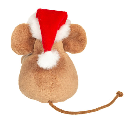 Weihnachtsmaus mit Geschenk 11 cm - Plüschtier - Stofftier