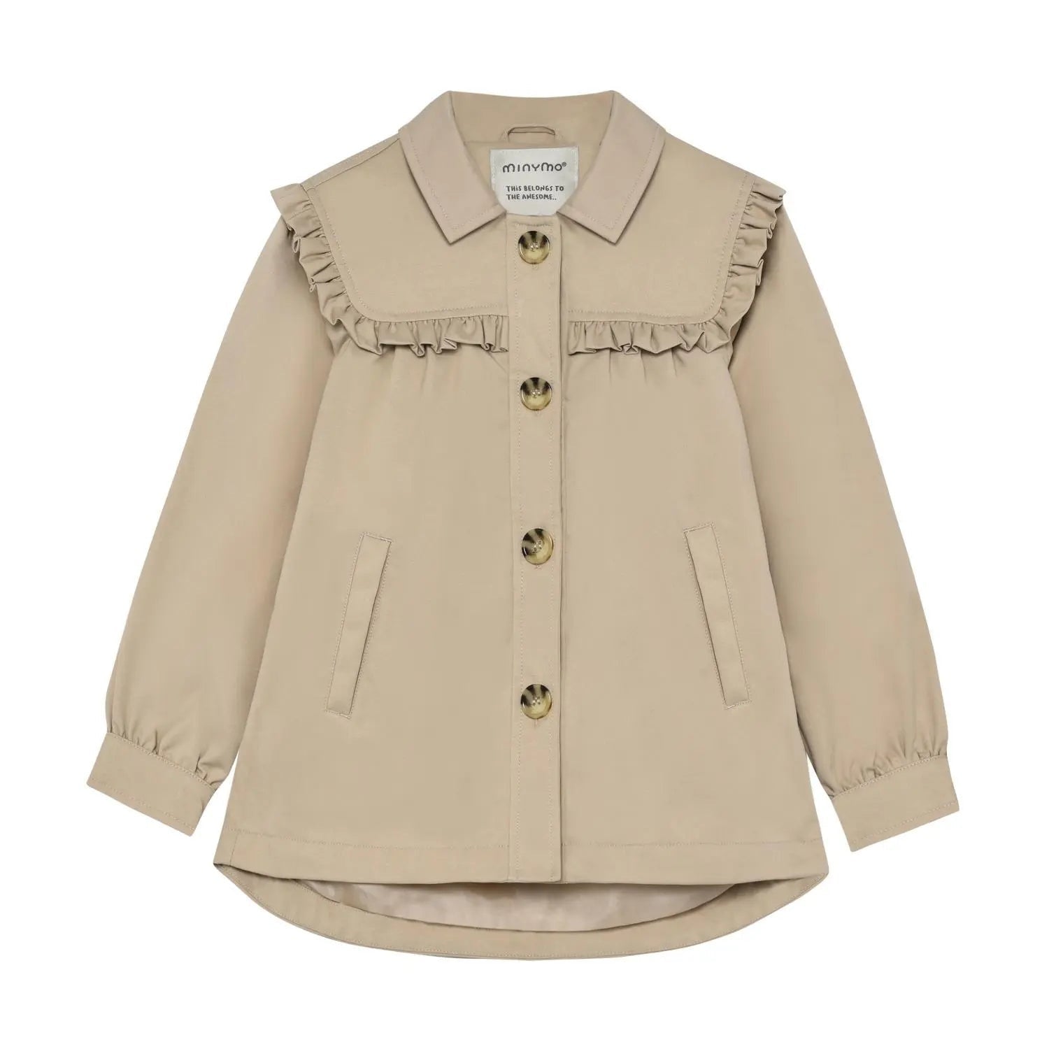 Minymo Mädchen Jacke Rüschenkragen Knopfleiste