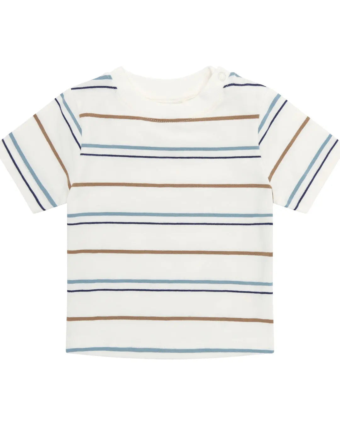 En Fant Baby Jungen T-Shirt Weiß Streifen Blau/Braun