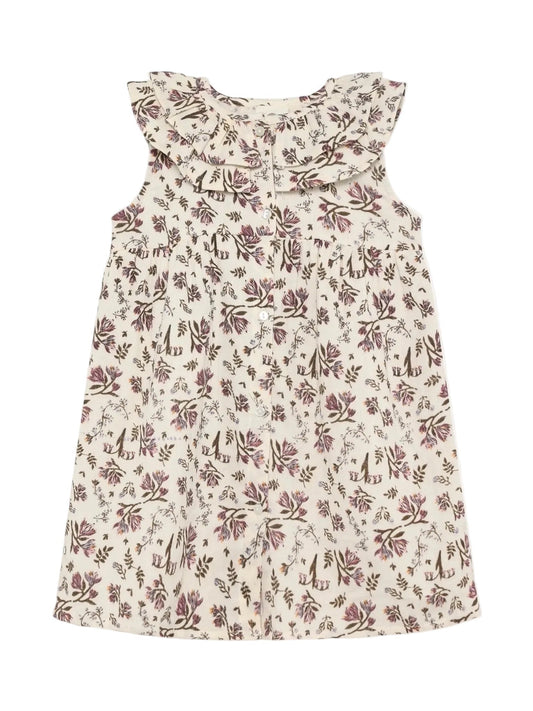 En Fant Mädchen Kleid Creme Blumenmuster