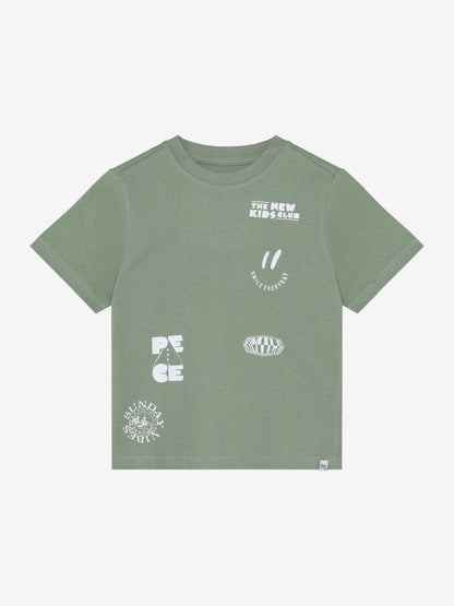 Noppies Jungen T-Shirt mit PEACE Print und Smiley Details