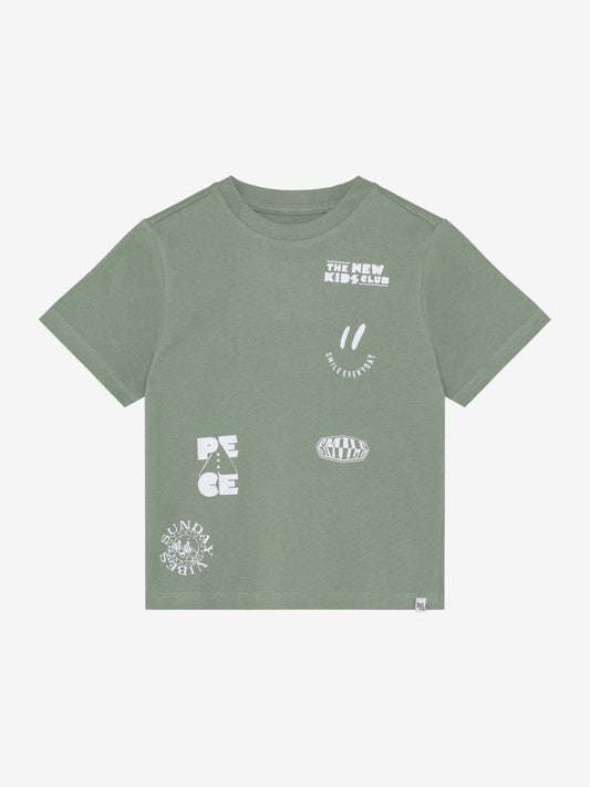 Noppies Jungen T-Shirt mit PEACE Print und Smiley Details