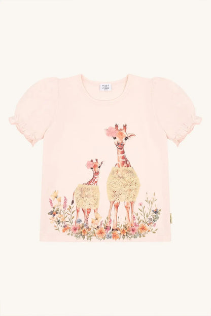 Hust & Claire Mädchen T-Shirt Rosa Giraffen