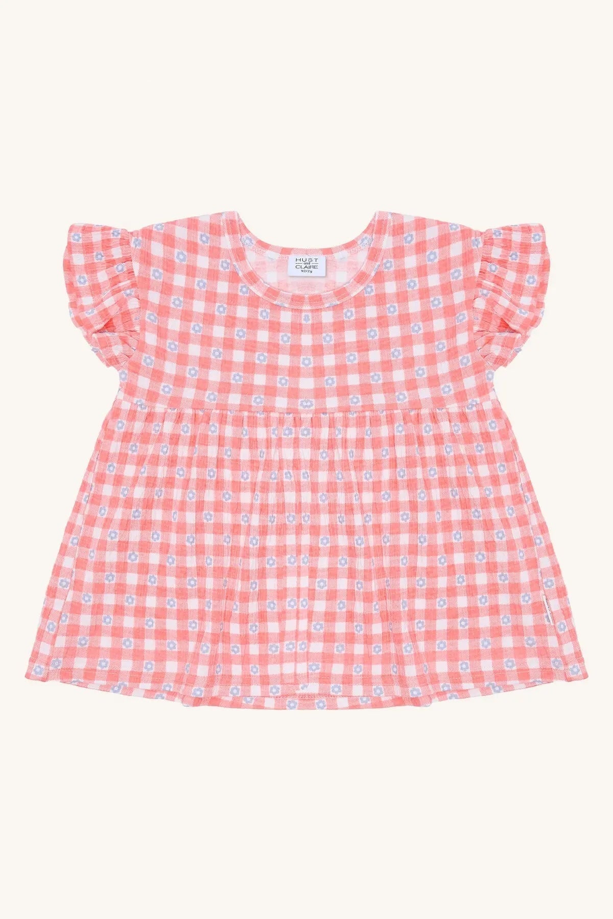 Hust & Claire Mädchen T-Shirt Blumenkaro Aprikot