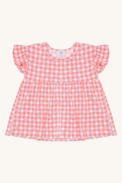 Hust & Claire Mädchen T-Shirt Blumenkaro Aprikot