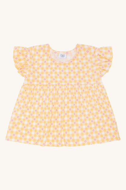 Hust & Claire Mädchen T-Shirt Blumenkaro Apricot