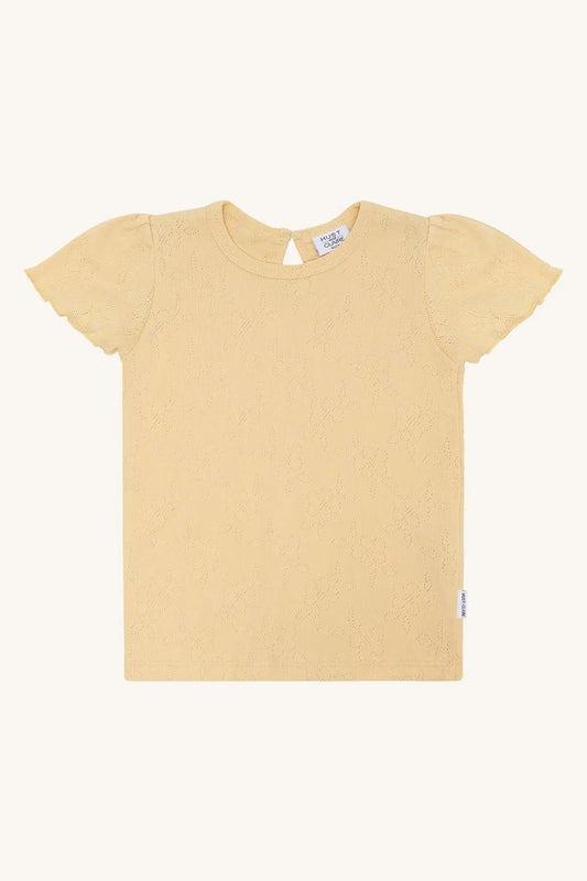 Hust & Claire Mädchen T-Shirt Pointelle-Muster Apricot
