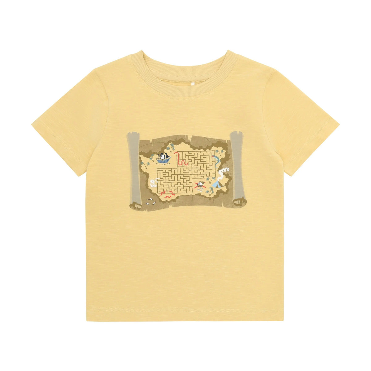 Minymo Jungen T-Shirt Gelb Kartenmotiv