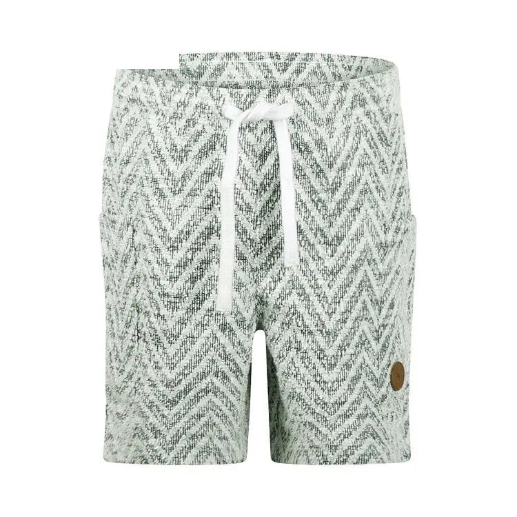 Koko Noko Jungen Shorts Grün/Weiß Zickzack-Muster