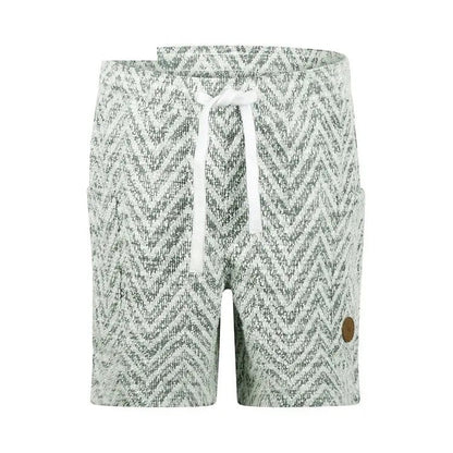 Koko Noko Jungen Shorts Grün/Weiß Zickzack-Muster