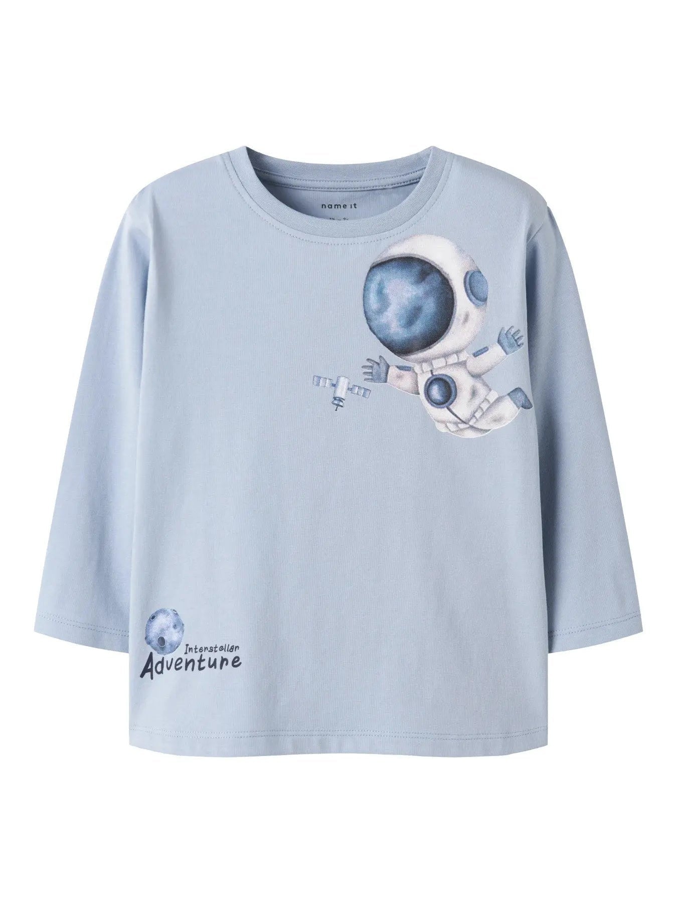 name it Jungen Langarmshirt Blau Astronautenprint