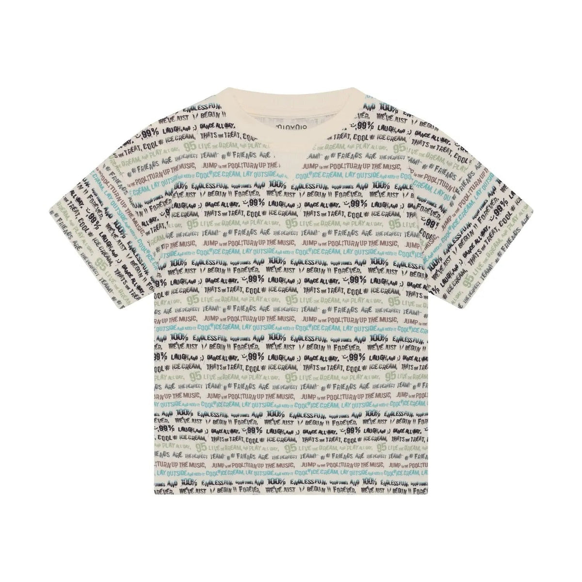 Minymo Jungen T-Shirt Blau/Weiß mit Textprint