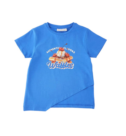 Sarabanda T-Shirt Blau mit Waffel-Print