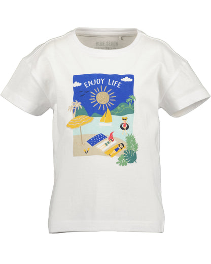 Blue Seven Mädchen T-Shirt Weiß Strandmotiv Enjoy Life