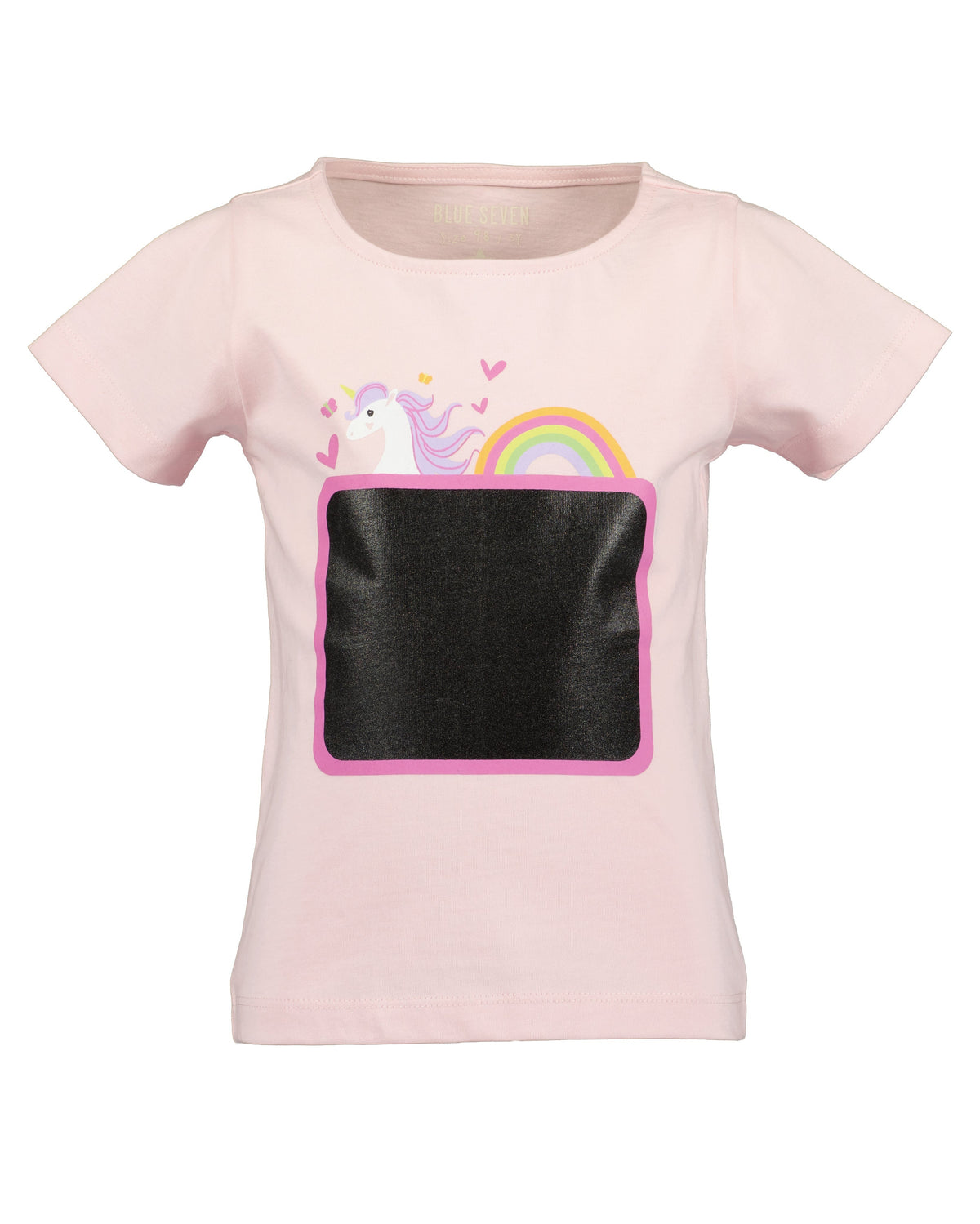 Blue Seven Mädchen T-Shirt Rosa Einhorn Regenbogen