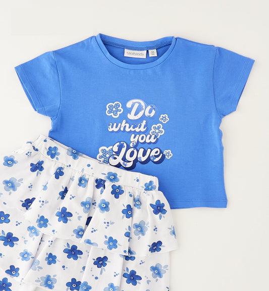 Sarabanda Set Boxy Look - mit Blümchen Motiv