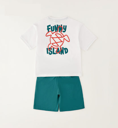 Sarabanda Sommer-Set mit Schildkröten Motiv – T-Shirt & Shorts