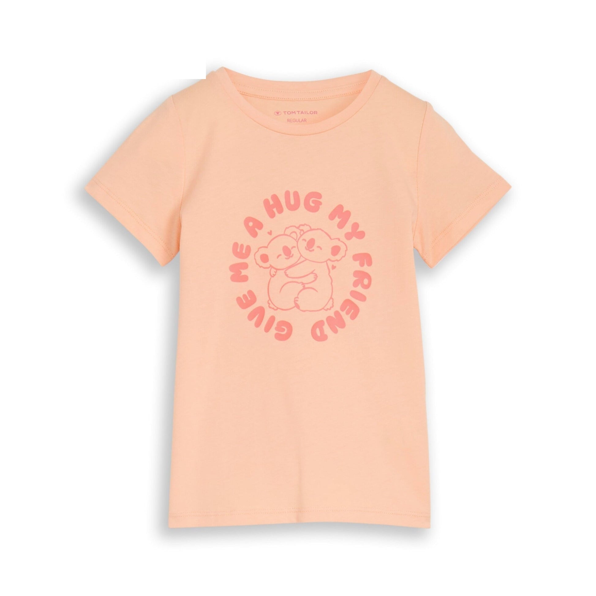 Tom Tailor Mädchen T-Shirt Apricot Bär-Motiv