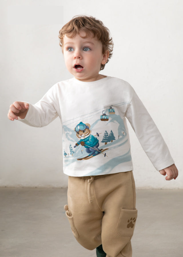 Mayoral Baby Junge Shirt langarm Landschaft Sahne-Blau