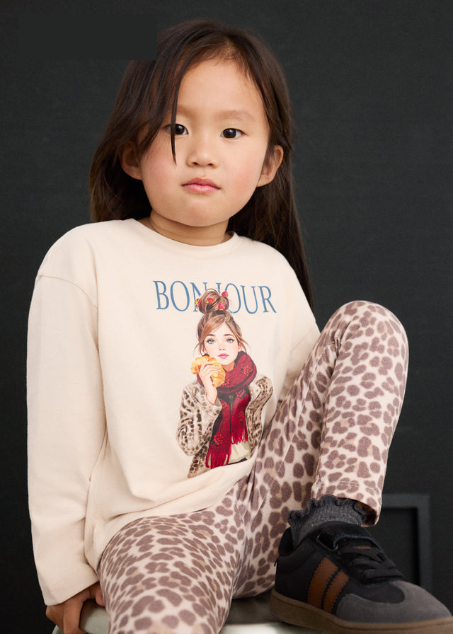Mayoral Mädchen Set Strick Leggings bedruckt Kastanie