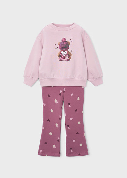 Mayoral Mädchen Set Fleece-Leggings bedruckt Violett