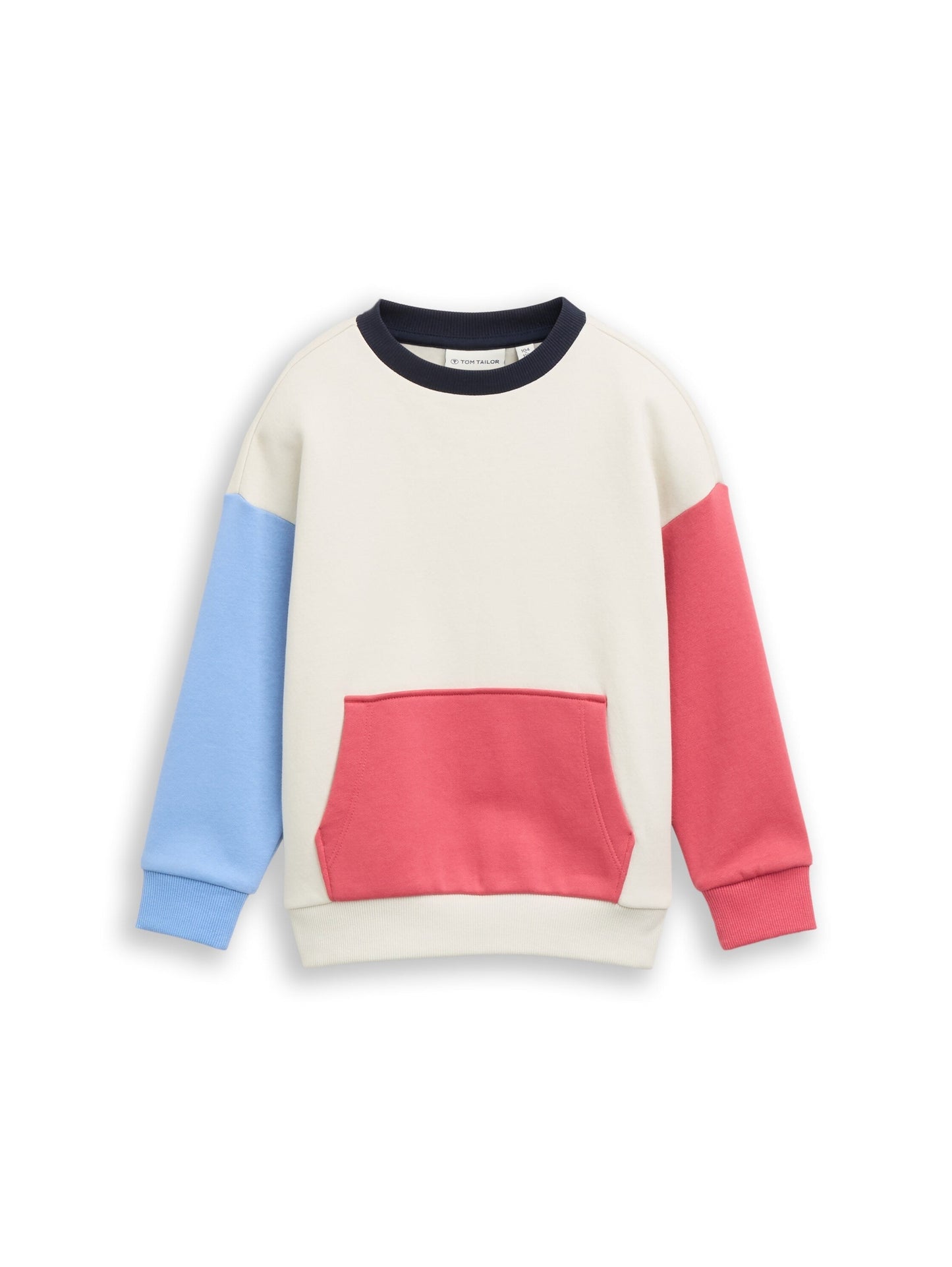 Tom Tailor Kids Colourblock Sweatshirt Creme mit Rot & Hellblau
