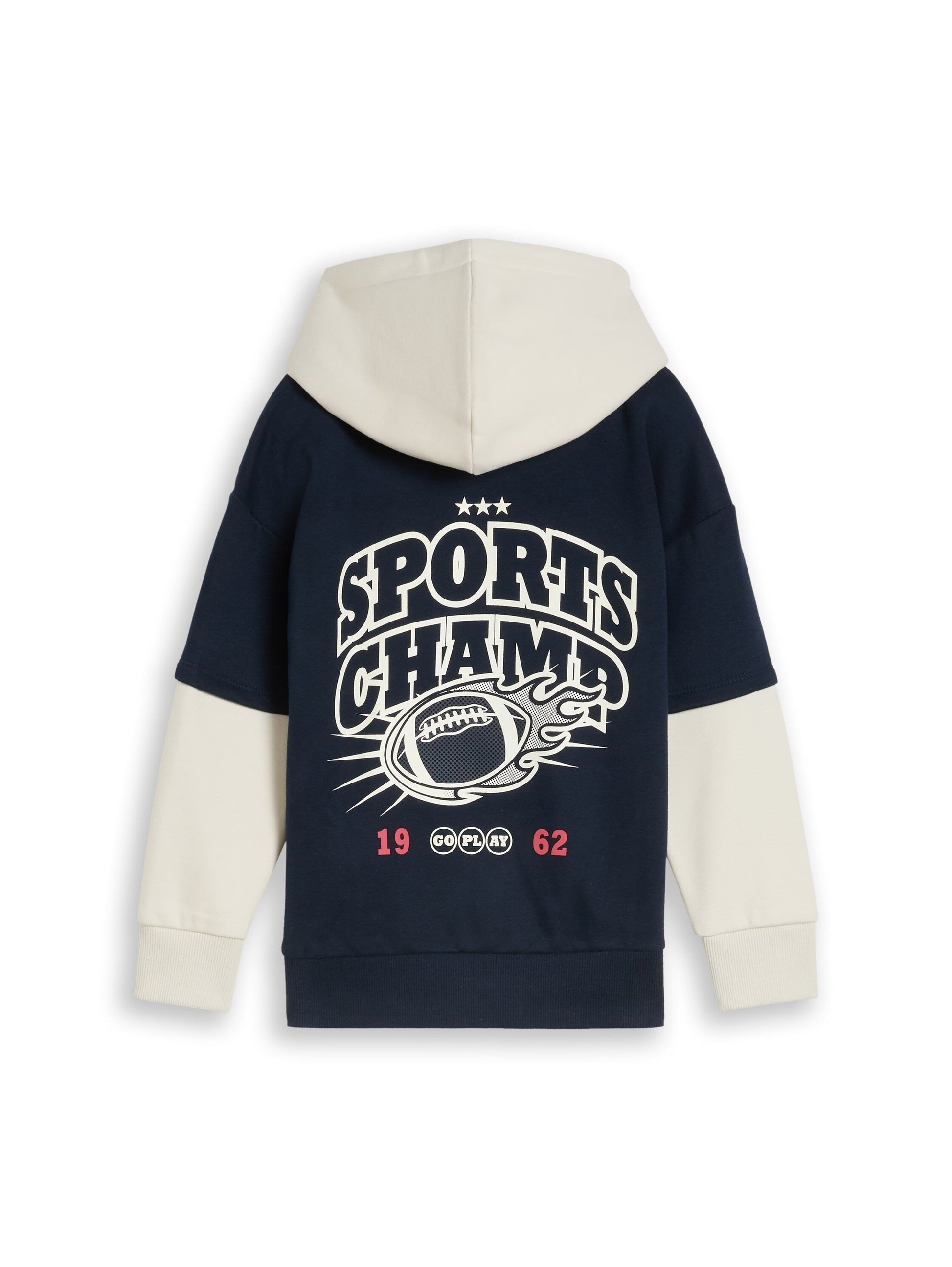 Tom Tailor Kids Hoodie mit Print in Dunkelblau & Creme