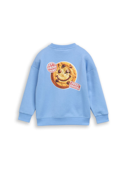 Tom Tailor Kids Sweatshirt Hellblau mit Snack-Rückenprint & Brustprint